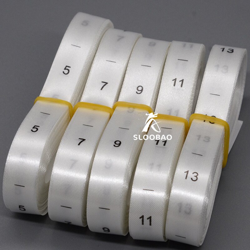 Siebdruck Satin Band Größe Etiketten Bekleidungs Anzahl label Größe Etiketten 500 stücke/rolle 1,2X3,5 cm