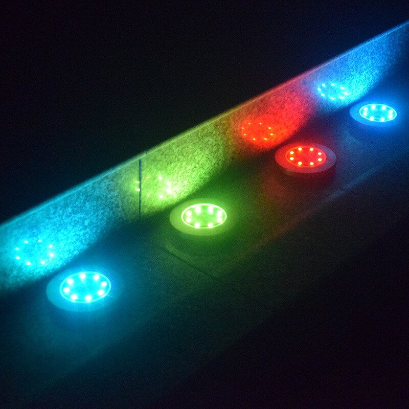 8 Leds Solar Ondergrondse Licht Solar Power Rgb Begraven Grond Licht Waterdicht Outdoor Outdoor Tuin Gazon Yard Pathway Verlichting