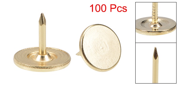 Uxcell Uxcell 25/50/100/150 Stck Polster Nägel Reißnägel 11mm x 10mm Flache Kopf Möbel NäGel Gold Tonne: 100 Stck