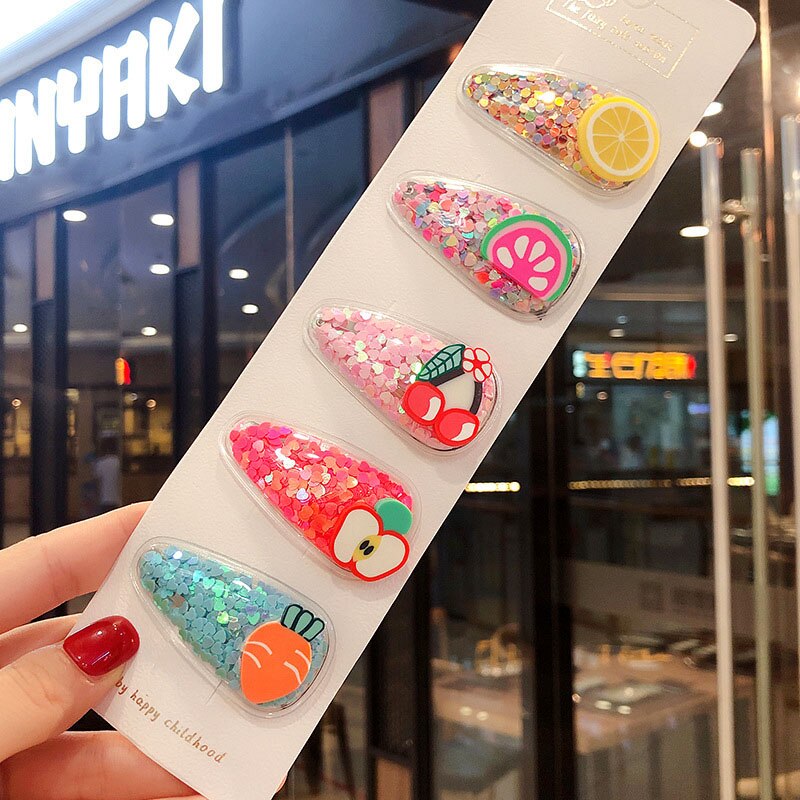 5 Stks/set Bloem Fruit Baby Haar Clips Meisjes Haarspelden Haarspeldjes Kinderen Haar Accessoires Leuke Cartoon Kinderen Haar Ornament: style 4