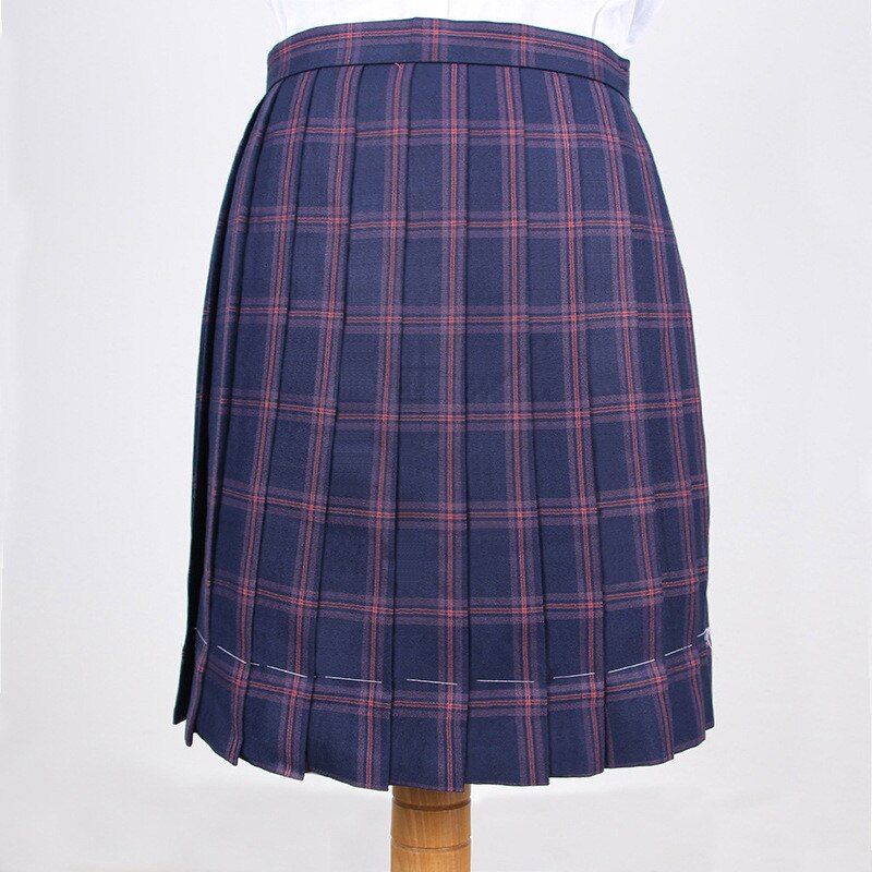Female Universal Sailor School Uniform Skirts School Girls Plaid Skirt Cotton Universal Pleated Skirts