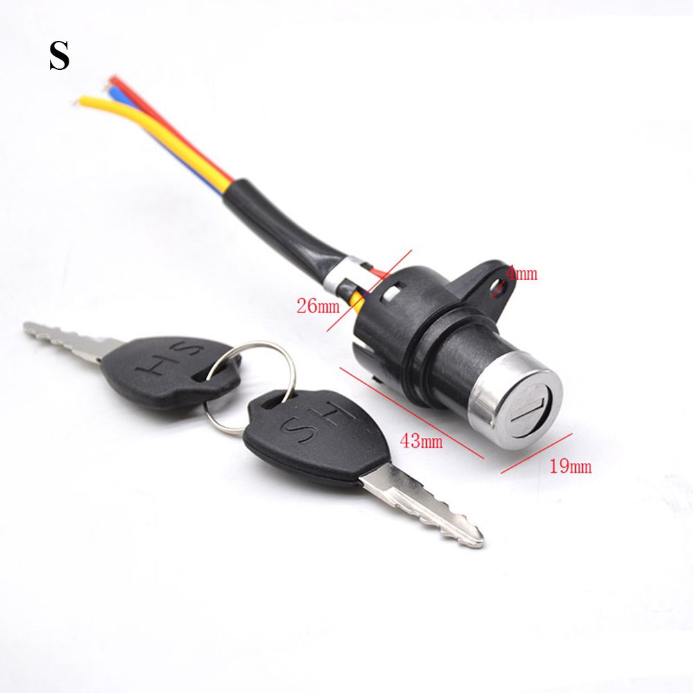 Interruptor de encendido con llave, bloqueo de potencia Universal para bicicleta eléctrica, portátil, a prueba de polvo, piezas de ciclismo para Scooter Eléctrico