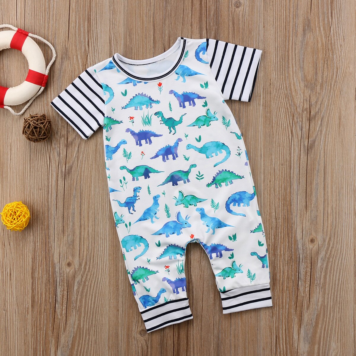 Top Baby Junge Kinder Neugeborenen Mit Kurzen Ärmeln Romper Overall Dinasour Baumwolle Kleidung Sommer Outfits