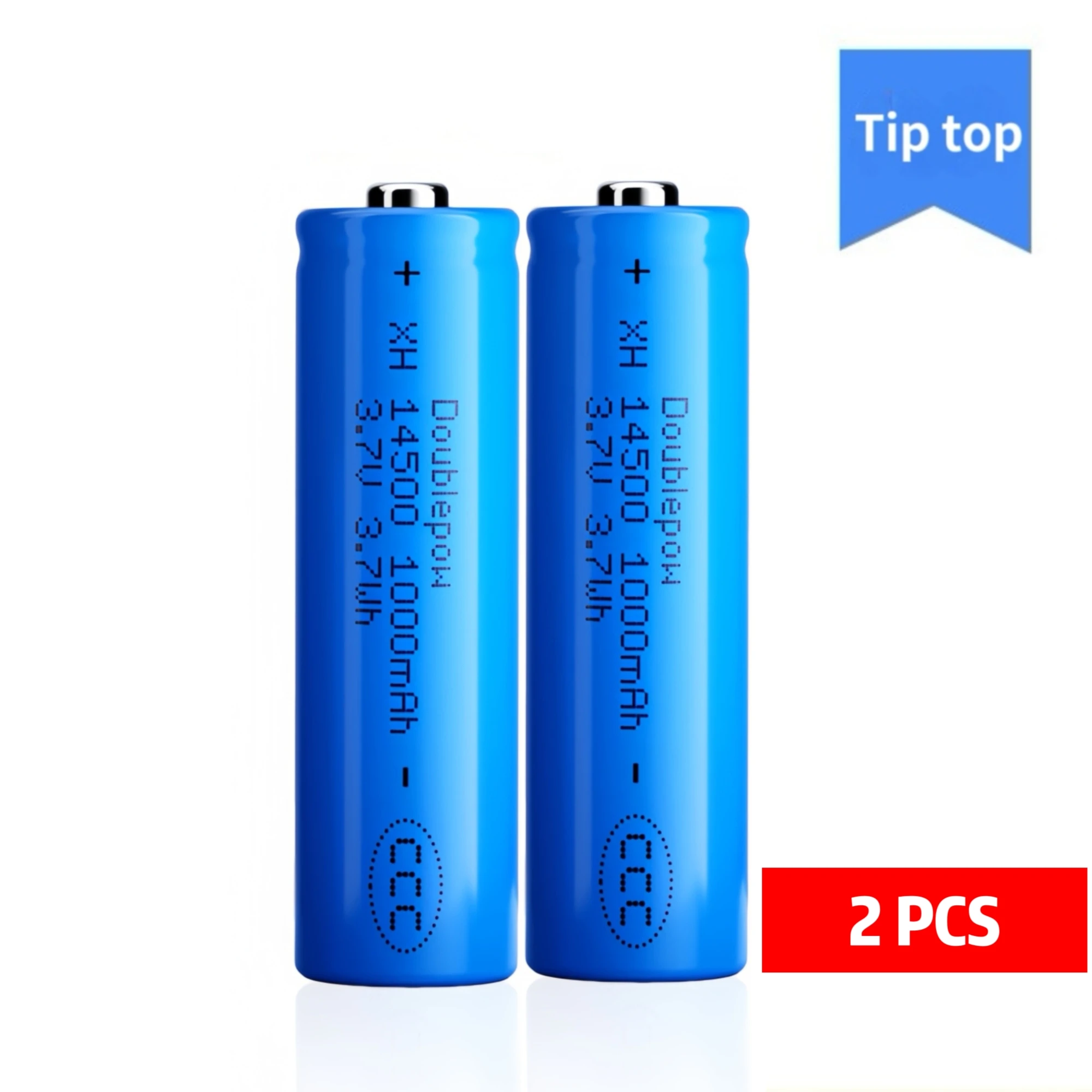 Batería 14500, 3,7 V, 1000mAh, cargador recargable de litio para afeitadora, altavoz, dron, aspiradora, micrófono, reloj inteligente, Sensor de juguete: Plata