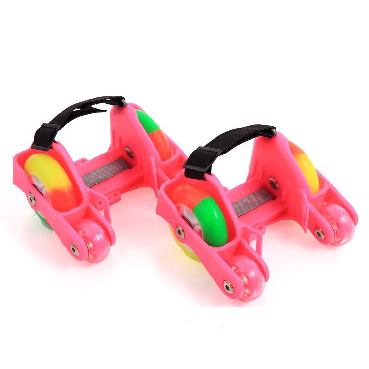 freundlicher Sport 4 Räder Rolle Beleuchtet Blinkende LED Räder Ferse Schlittschuh Rollen Rollschuhe Schuh Blinkende Rollschuh Schuhe freundlicher: Rosa