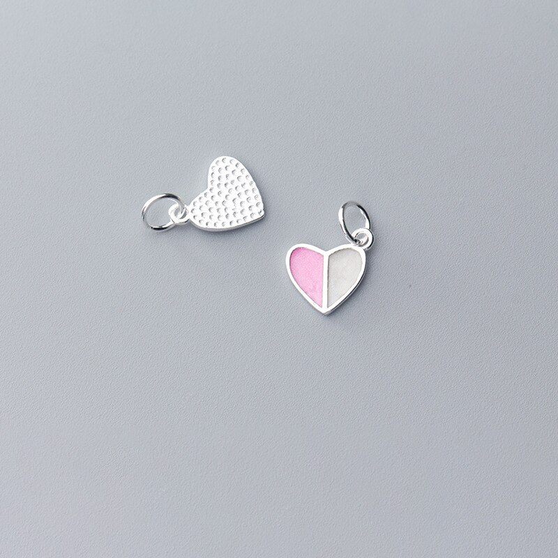 MEETSOFT-Colgante romántico de Plata de Ley 925 con corazón azul y rosa, joyería fina hecha a mano, accesorio