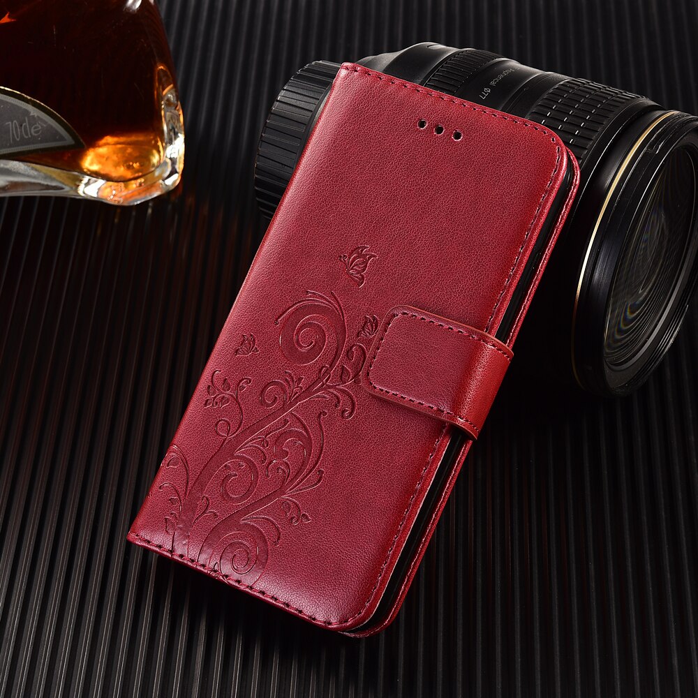 Cover On Galaxy A5 Butterfly Floral Wallet Case for Samsung Galaxy A5 A520 SM-A520F Cover Phone Bag Fitted Case: Jiu-Wine