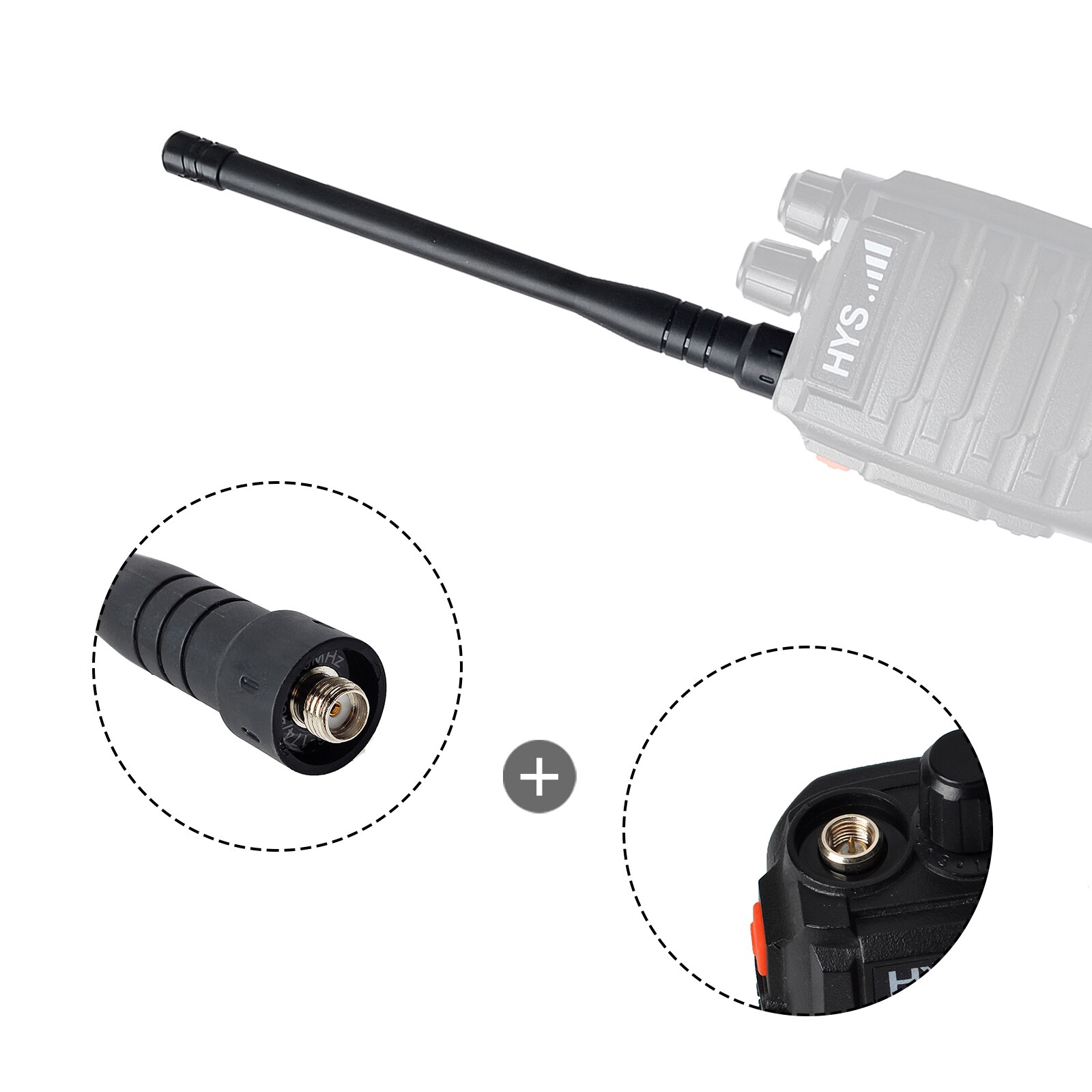 HYS SMA Female VHF UHF Antenna Stubby Telescopic Ham 2 Way Radio Antenna for Baofeng UV5R 888S Yaesu FT-65R FT-65 Walkie Talkie