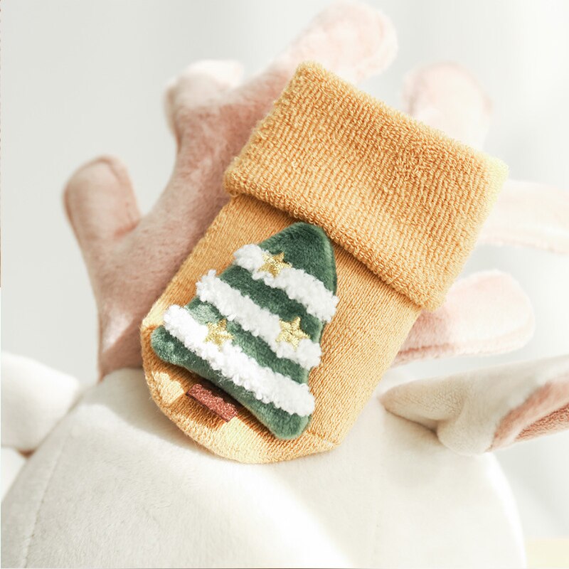 Calzini per bambini di natale albero babbo natale calzini da pavimento in cartone animato 3D calzino invernale suola antiscivolo per accessori per abbigliamento da bambino per bambina