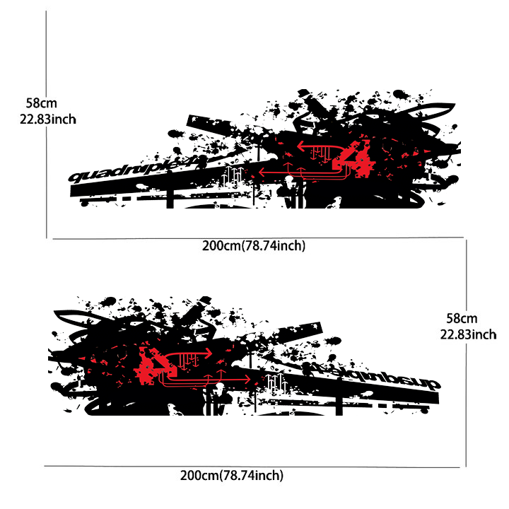 Colorful Splattered Graffiti Line Car Side Sticker Vinyl Self-adhesive Paper Motorsport Paint Decal Suitable for Truck Suv Decor