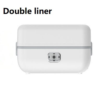 Electric Rice Cooker Portable Kitchen Mini Cooker Electric lunch Box double-layer Heating Heat Preservation Rice: two liners / EU