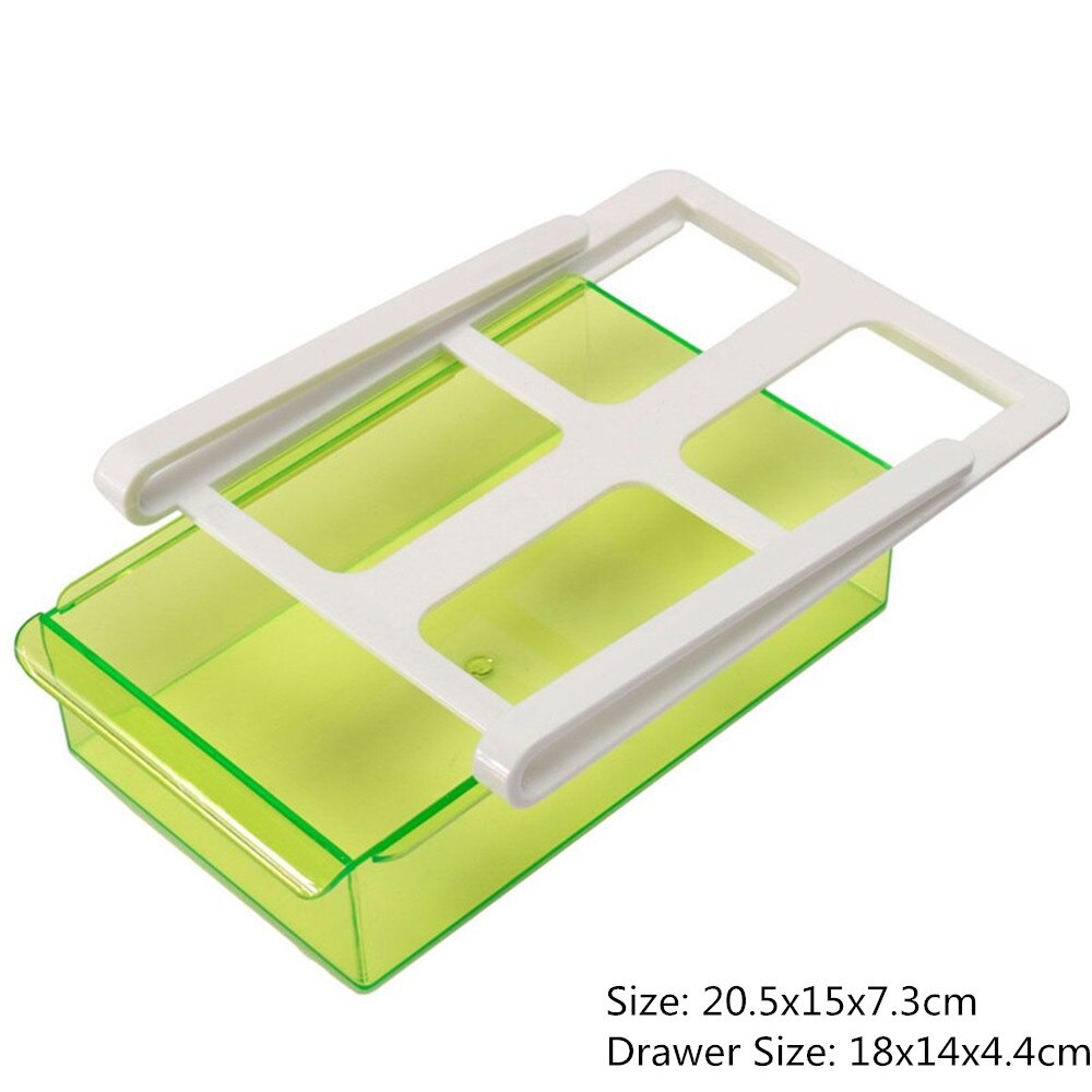 1PC Refrigerator Shelf Containers Storage Rack Retractable Food Storage Box Eco-friendly Plastic Container Kitchen Organizer: type5-Green