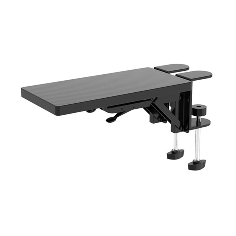 85WD Verstelbare Computer Arm Rest Voor Thuis Bureau Polssteunen Ergonomische Gat Gratis Clamp-On Arm Ondersteuning Release stress: Black