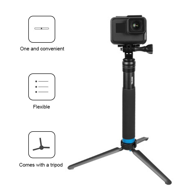 Teleskop stange stativ Wasserdichte praktisch Clip für GoPro Held 8 / 7 / 6 Sport Kamera
