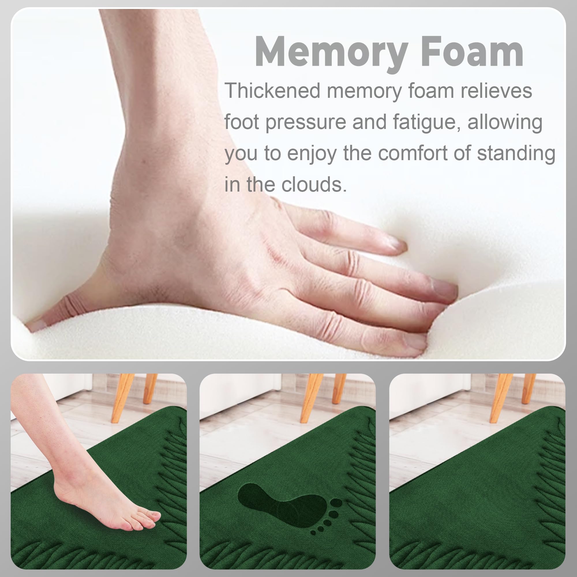 Non Slip Bath Mat Soft Black Memory Foam Bath Mat Water Absorbent Washable Rugs for for Bathroom Bedroom Bath Mat Dark Dlue