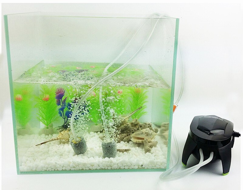 Super Aquarium Luchtpomp Fish Tank Air Compressor Voor Aquarium Verstelbare Stille Rustige Air Control Aquarium Vis Accessoires