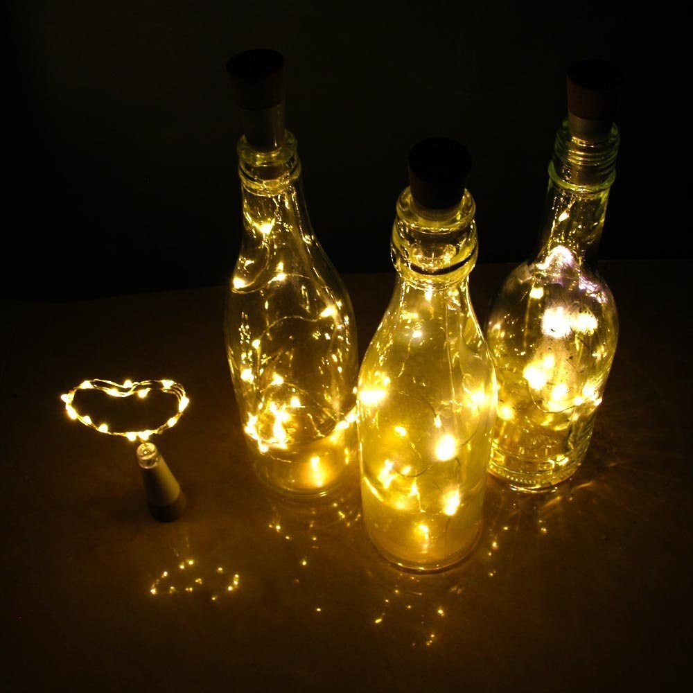 High Quality15 LED Bottle String Lights Toy with Cork for Party Wedding Christmas Halloween Bar Decoration Warm White