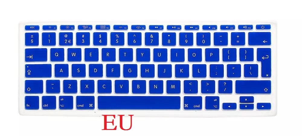 EU US Soft Silicon Keyboard Skin for Macbook Air 11 Keyboard Cover A1465 A1370 Keyboard Skin Film Protector: EU-Blue