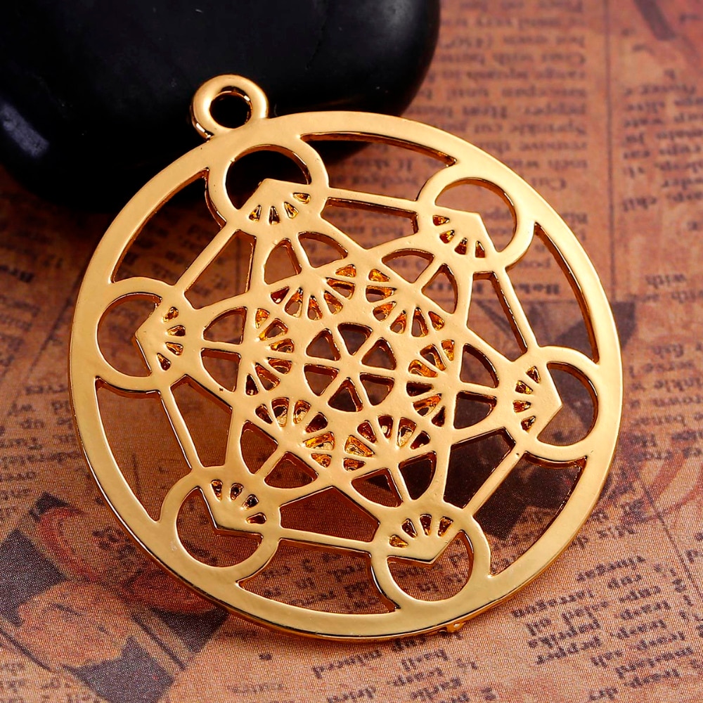 DoreenBeads Zink Legierung Auf Gold Farbe Runde Merkaba Meditation Hohl Anhänger DIY Komponenten 44mm x 40mm (1 5/8 "), 3 PCs