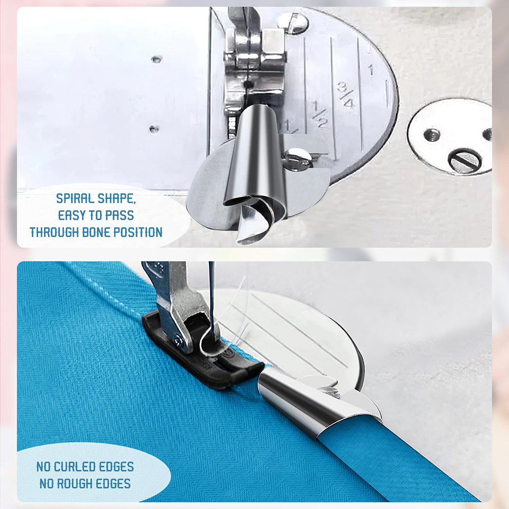 1pc Sewing Rolled Hemmer Foot Sewing Machine Presser Foot Home Industrial Curved Scroll Hemmer Foot for Sewing Machine Tools