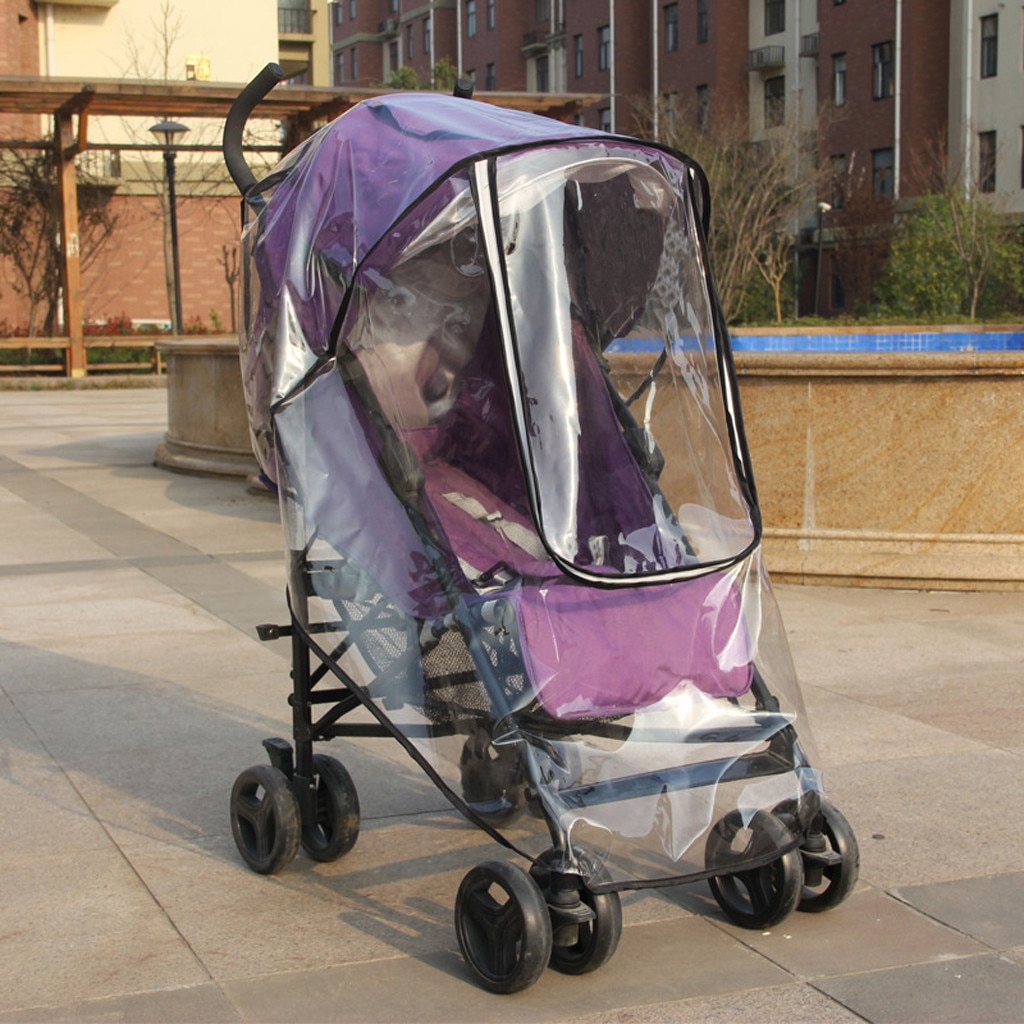 Cubierta impermeable de la lluvia del cochecito de bebé de los niños paraguas protección contra el viento + mosquitera accesorios del cochecito cubierta de lluvia cochecito dosel