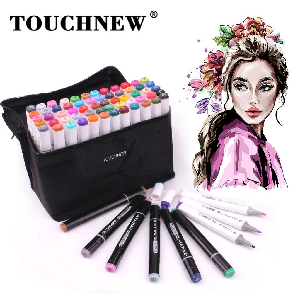 TOUCHNEW 60 couleurs marqueurs Manga dessin marqueurs stylo à base d'alcool croquis feutre-pointe double pinceau stylo