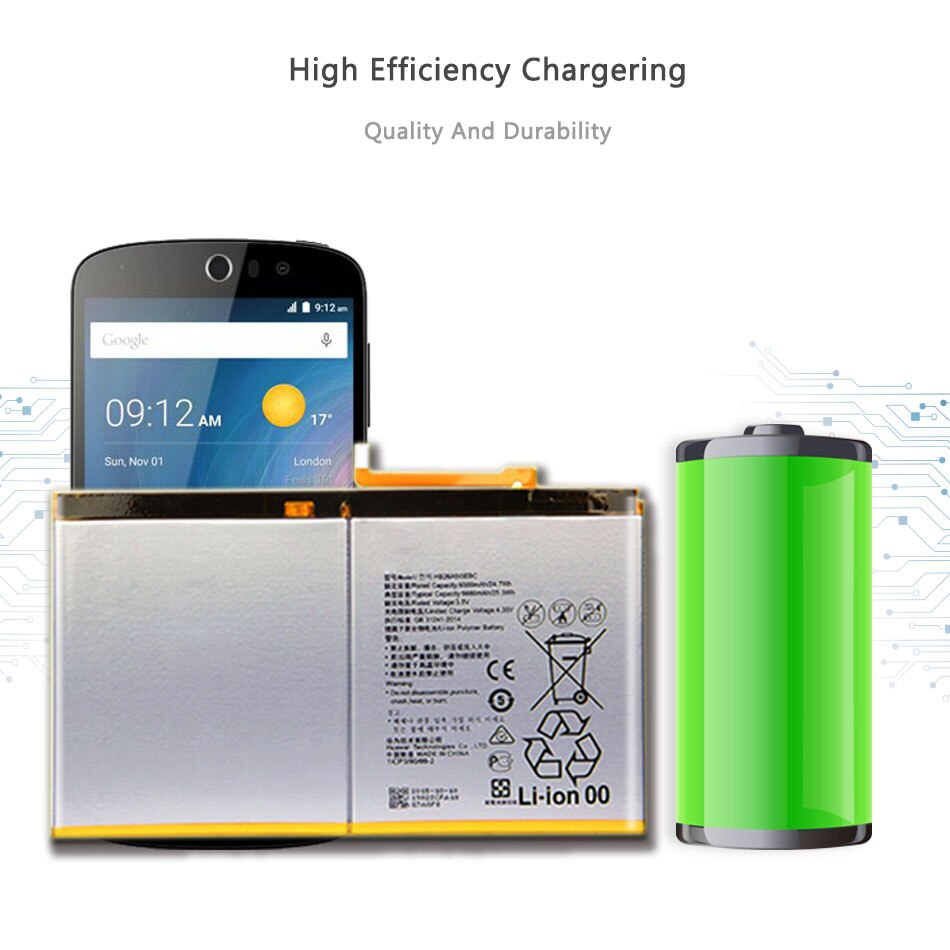 Tablet Battery HB26A510EBC - 6660mAh - Li-ion Lithium Polymer - For Huawei MediaPad M2 10