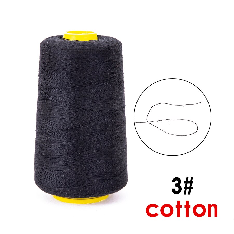 Máquina de coser para cabello, herramientas para pelucas, hilo para tejer de algodón y nailon, accesorios para pelucas, gorras, herramientas de extensión de cabello: 3-cotton