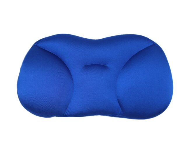 3d pescoço travesseiro ergonômico memória espuma travesseiro criativo sono profundo lavável viagem pescoço partícula travesseiro para sono almofada micro ar: Azul