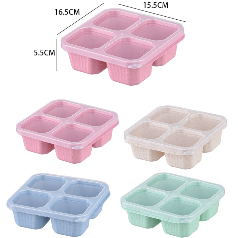 1pc Snack Container, Divided Bento Box Lunch Box With Transparent Lid, Reusable Meal Lunch Container For Home Office Travel