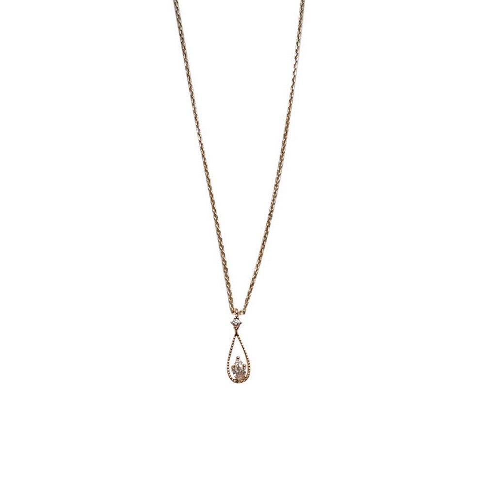 Collar sencillo con colgante de gota de agua para mujer, cadena de clavícula francesa, temperamento clásico, joyería para de boda,