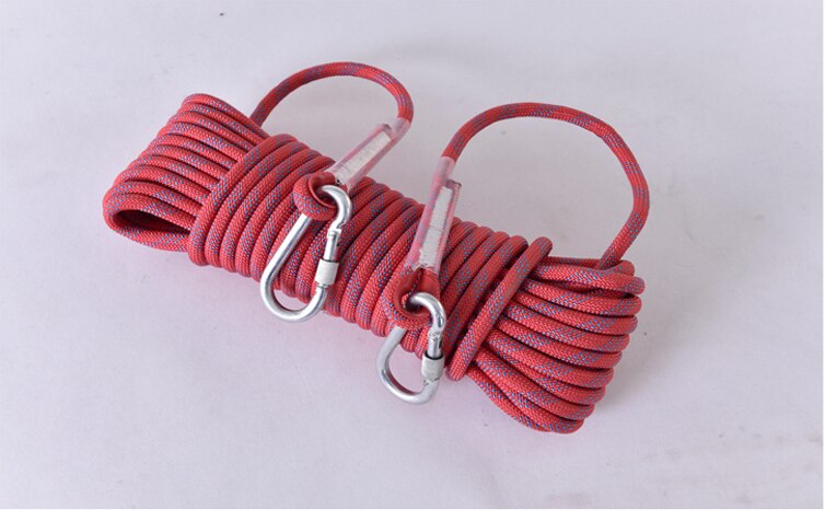10mm 10/20/30m Climbing Rope Hook High Strength Emergency Safety Hiking Rope Camping Rescue Rope Outdoor Survival Tool: Red / 30m