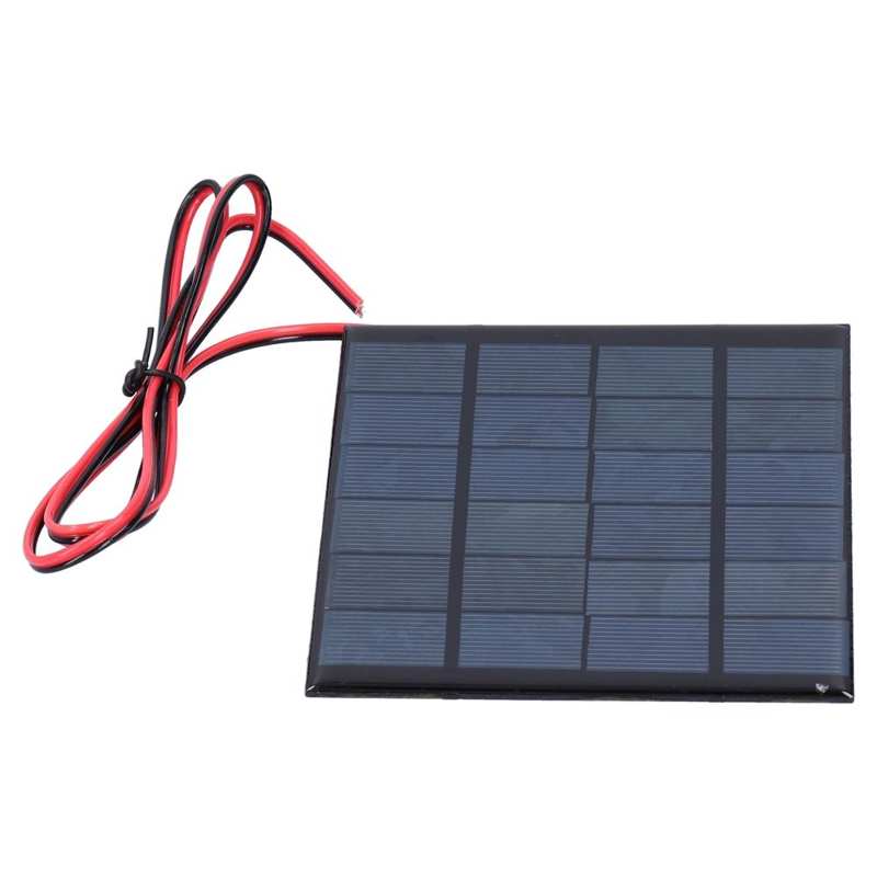 Battery Indicator Testing Equipment 2Pcs Mini Solar Power Module Epoxy Panel with 100cm Cable Electronic Accessories DC 6V 2W