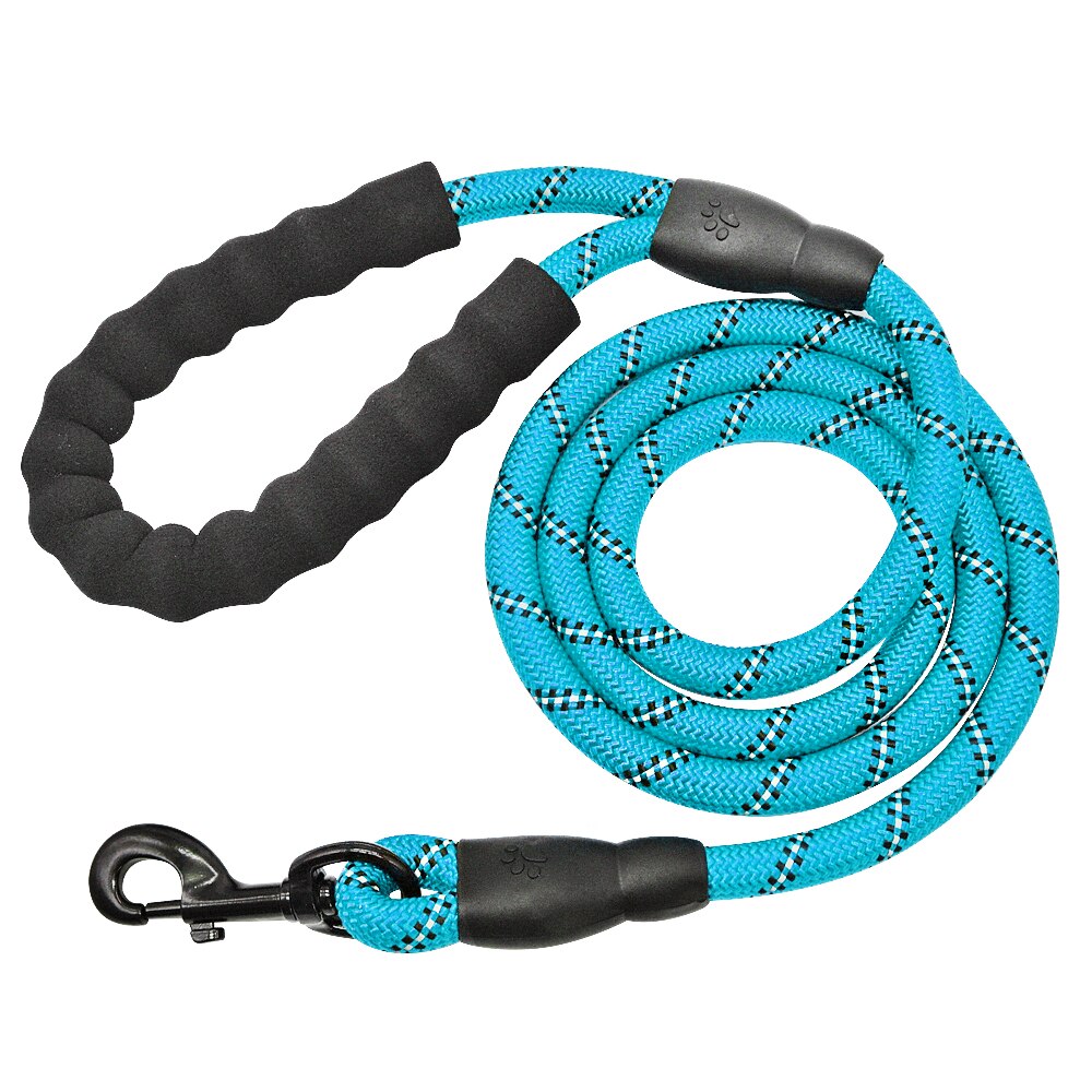 Correa reflectante grande para perro, cuerda de nailon para mascotas, correas de seguimiento, correa de escalada larga para perros de plomo para perro mediano, perro grande imponente: Azul