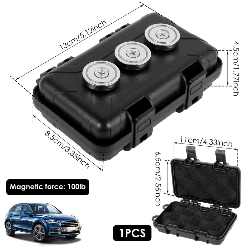 Verbesserter neuer versteckter magnetischer Schlüsselanhänger, wasserdichter Auto-Unterteil, versteckter Schlüsselkasten, rostfreier multifunktionaler Schlüsselkasten, Ersatzkasten