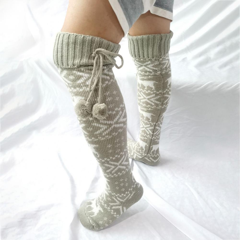 1 Paar Kerst Vrouwen Midden Kousen Leuke Katoen Elanden Print Sok Bohemian Stijl Warm Kousen
