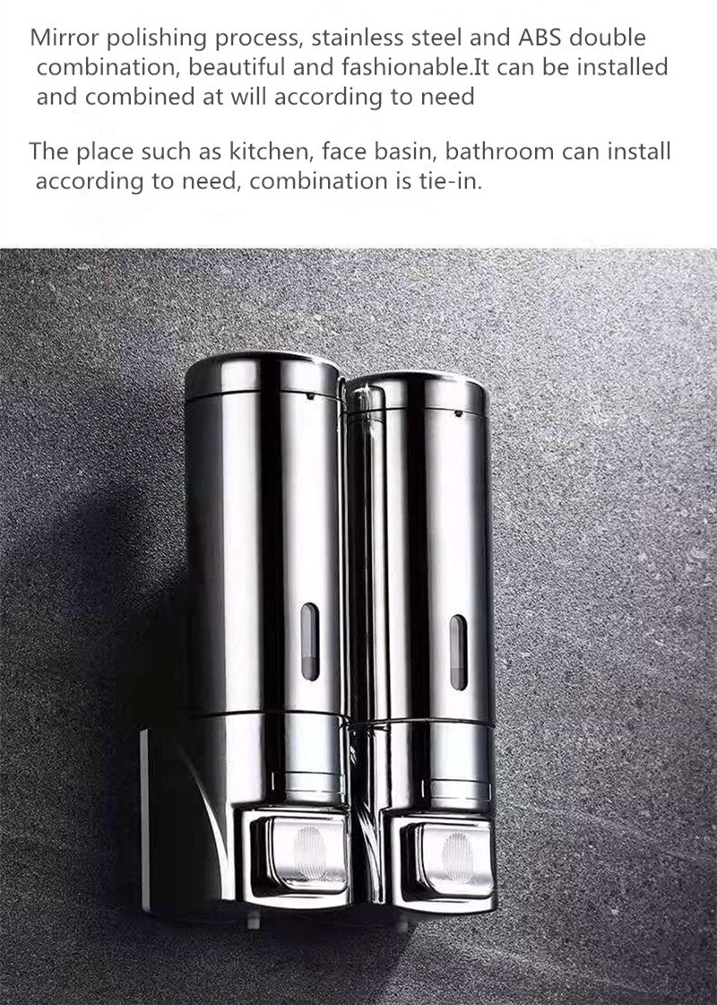 Bathroom Wall-Mounted Stainless Steel Shampoo Bottles Soap Dispenser Bathroom Soap Box Bath Soap Dispensor Bathroom Accessories