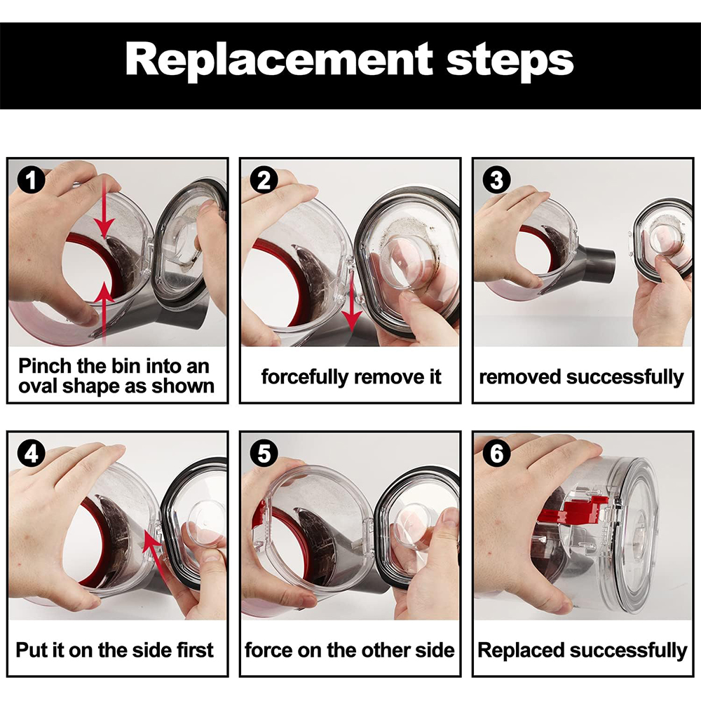 Bague d'étanchéité supérieure fixe et couvercle de Base pour aspirateur Dyson V6 V7 V8 V10 V11 V15, pièce de rechange pour tasse à poussière