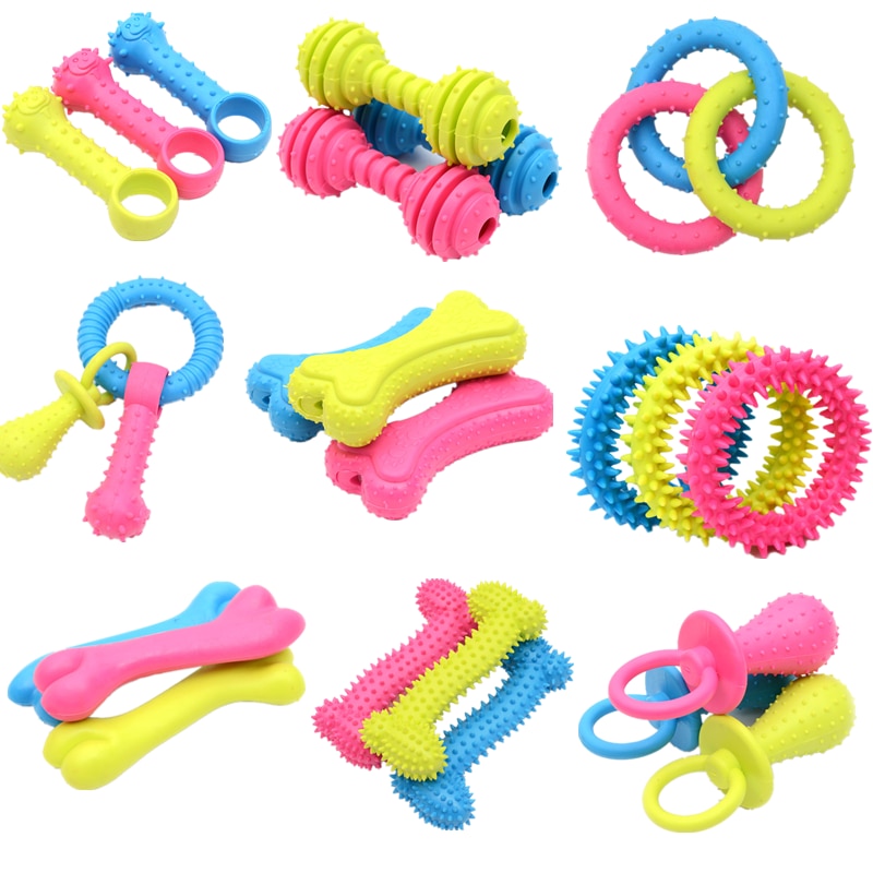 Brinquedos para animais de estimação para Cães de Pequeno Porte de Borracha Resistência Ao Morder Brinquedo Do Cão Dentes Limpeza Mastigar Brinquedos De Treinamento Suprimentos Para Animais de Estimação do Filhote de Cachorro Cães gatos
