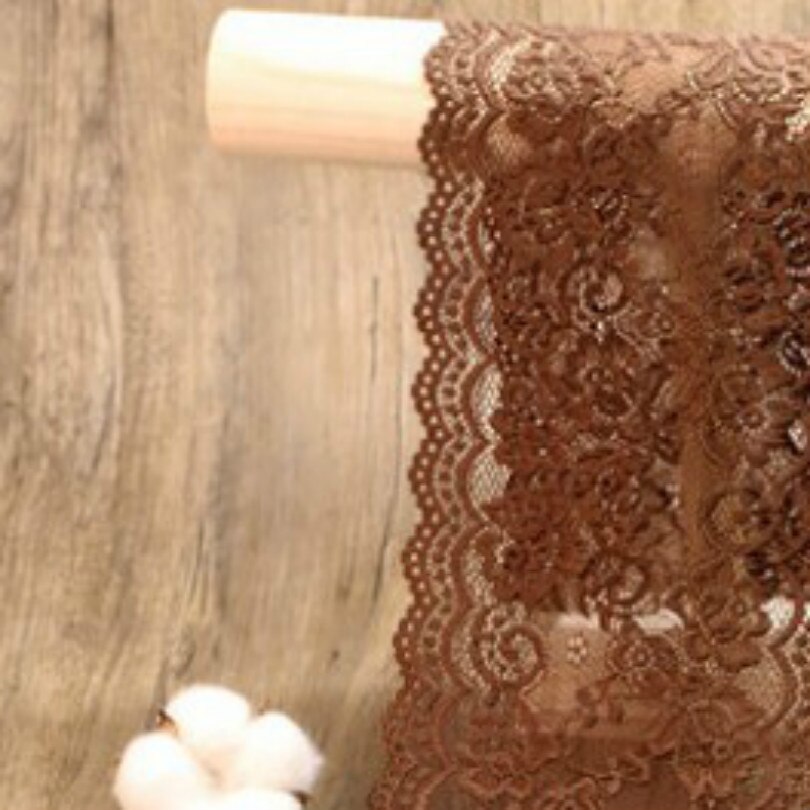 Voile suisse large de 15CM diy | lacy, noir, blanc, gris, café, rouge, violet, 2 M/LOT,: Marron