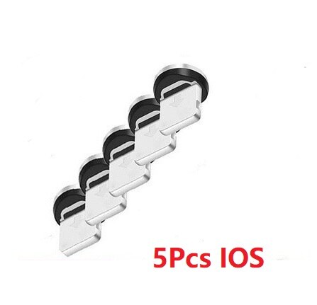 1/3/10Pcs Ronde Magnetische Kabel Plug Type C Micro Usb C 8 Pin Stekkers Snelle Opladen adapter Telefoon Microusb Type-C Magneet Plug: 5Pcs IOS Plug