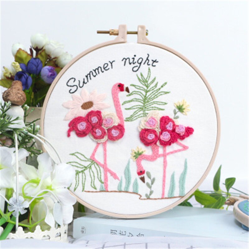 Pre-Printed Needlework Cross Stitch Embroidery DIY Kit Europe Three-dimensional Flower Frame Embroidery Lover: G