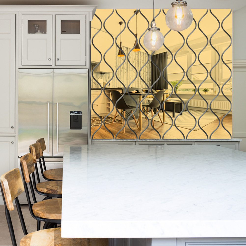 3D Mirror Sticker DIY Self Adhesive Acrylic Mirror Mural Decals Modern Bedroom Living Room Background Art Home Decoration