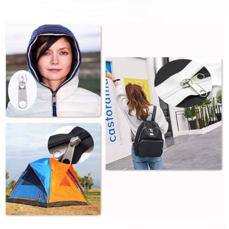 Kit de reparación de cremalleras de 197 piezas, herramienta auxiliar de repuesto + herramientas de instalación para bolsas, carpas, equipaje, saco de dormir, chaqueta