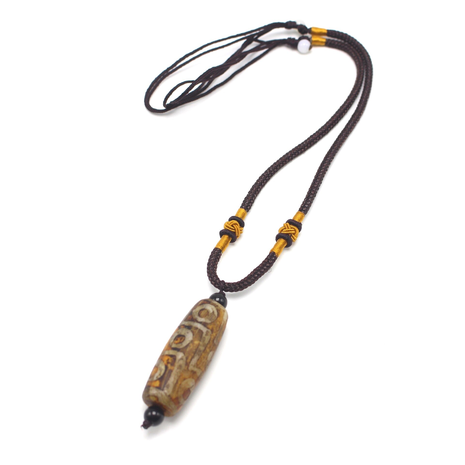 Nine Eye Tibet Dzi Pendant Choker Nacklace Natural Stone Materials Fashionable Style Tibet Heaven Bead Bring Good Luck: 4