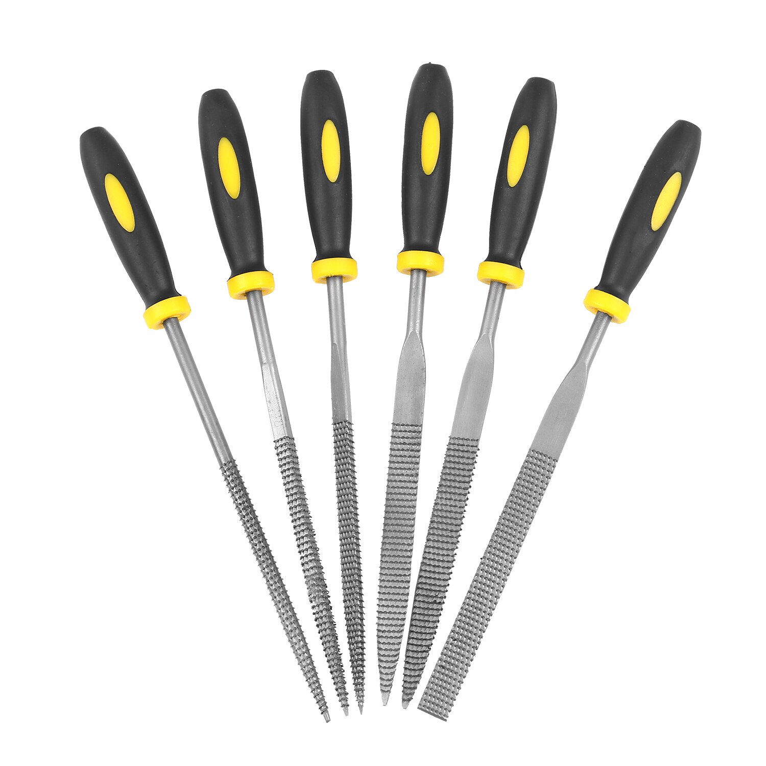 Set van 7 vijlen, inclusief 1 borstel, 1 vierkante/ronde/halfronde/driehoekige vijl, 2 platte vijlen met tas, gereedschap voor het vormen van hout