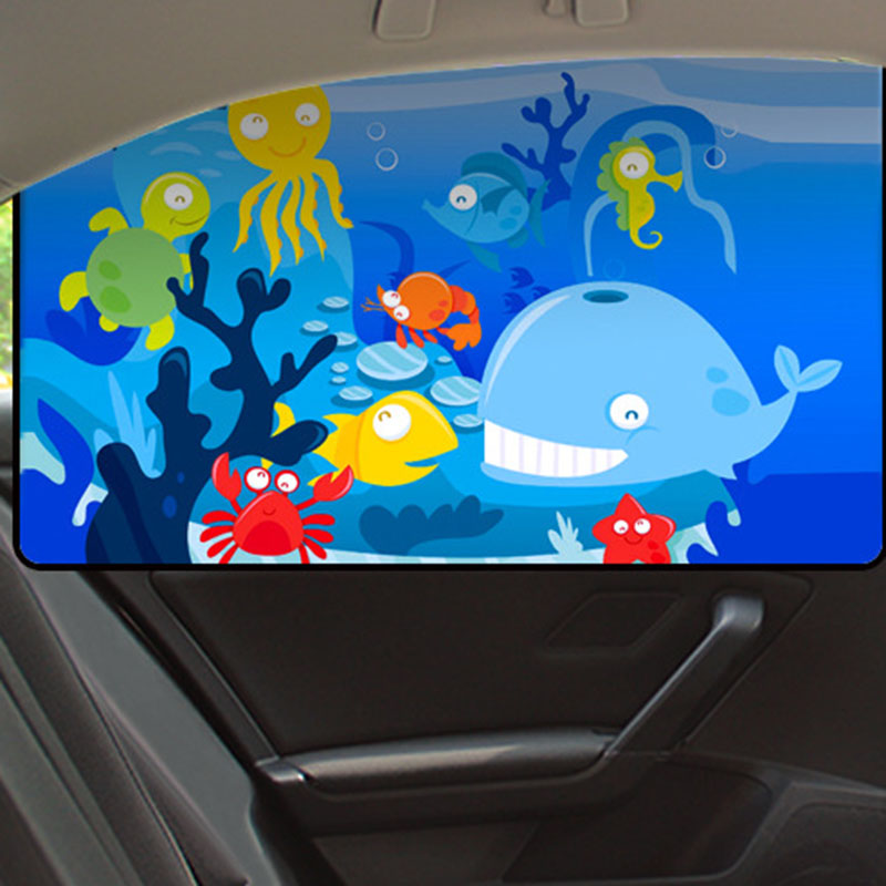 Cortinas Magnéticas para ventana lateral de coche, parasol ajustable con de animales, para Estilismo de coche