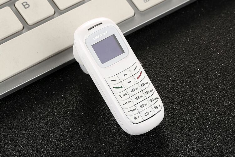 L8star mini téléphone BM70 sans fil Bluetooth casque composeur stéréo Mini casque poche téléphone Support SIM carte appel: WHITE
