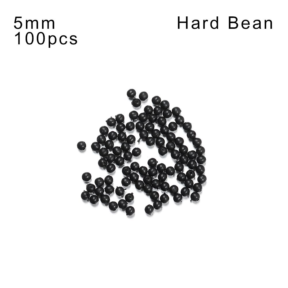 100PCS 3mm-12mm Plastic Black Round Fishing Floats Beads Spacer Stopper Soft Hard Beans Fishing Lures Bait Hook Rig Accessories: Red
