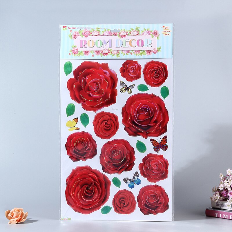3d vattentäta blommor väggdekor badrum väggdekor dekal avtagbar vardagsrum väggdekoration sovrum väggdekoration